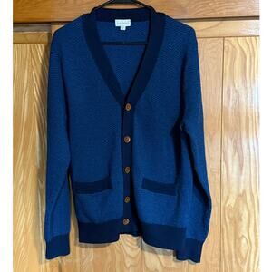 Club Monaco Men’s Chevron Knit Cardigan Sweater, Size M